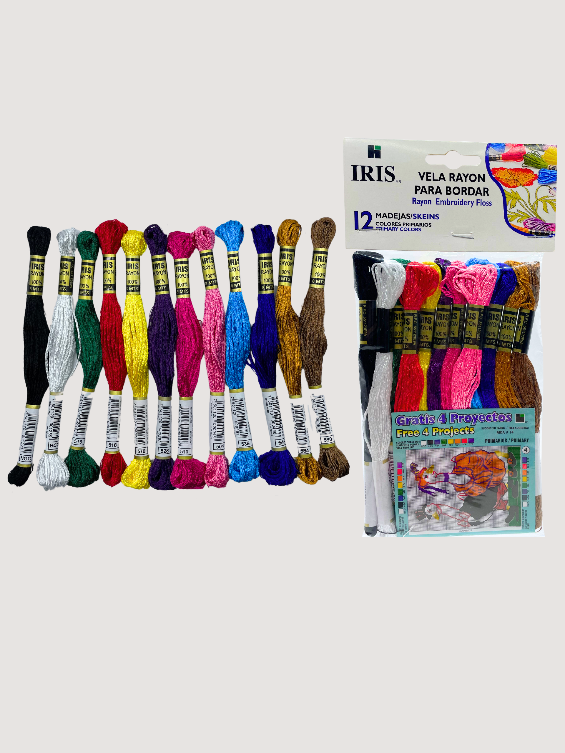 BOLSA VELA RAYON IRIS 12 MADEJAS 100% RAYON (730-731-732)