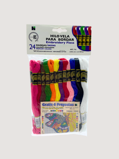 BOLSA VELA ARCO IRIS 24 MADEJAS 100% ALGODON (715)