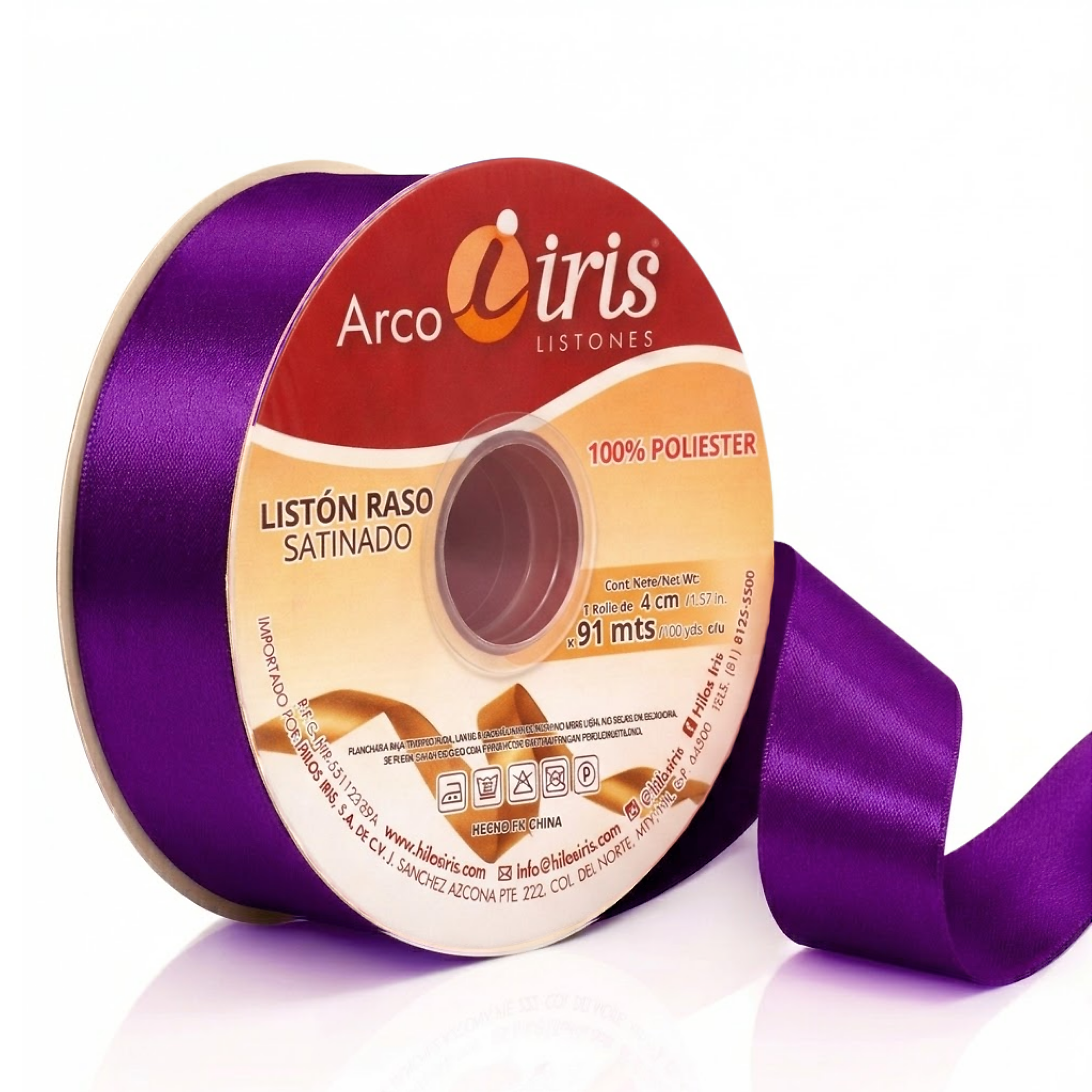 LISTÓN SATINADO 4CM 91 METROS - Morado